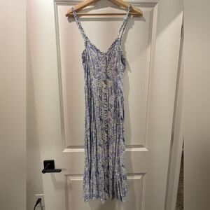 Patrons of Peace Blue and Cream Floral Dress